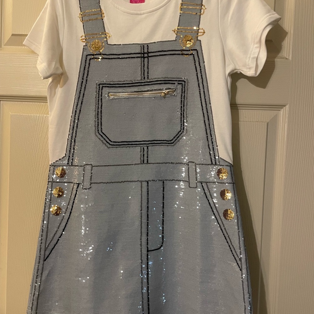 Sequin Overall Dress Queen of Sparkles-Small NWOT never worn $135